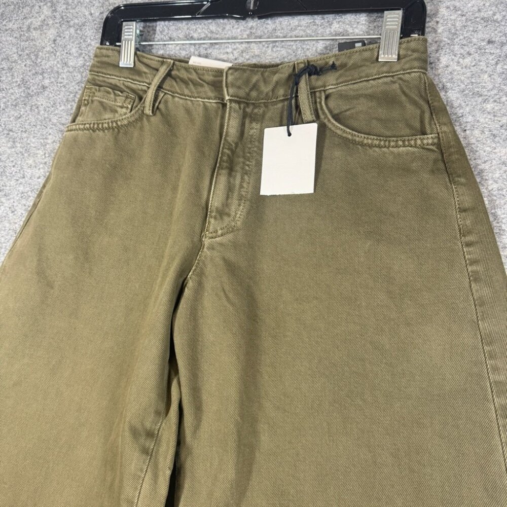 Zara Olive Green Mega Balloon Jeans Size 2 High Rise Barrel Leg Trendy Pants - Picture 4 of 15